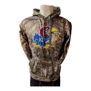 COLOSSEUM KU KANSAS JAYHAWKS HOODIE REAL TREE CAMO SWEATSHIRT MEN’S SIZE Small